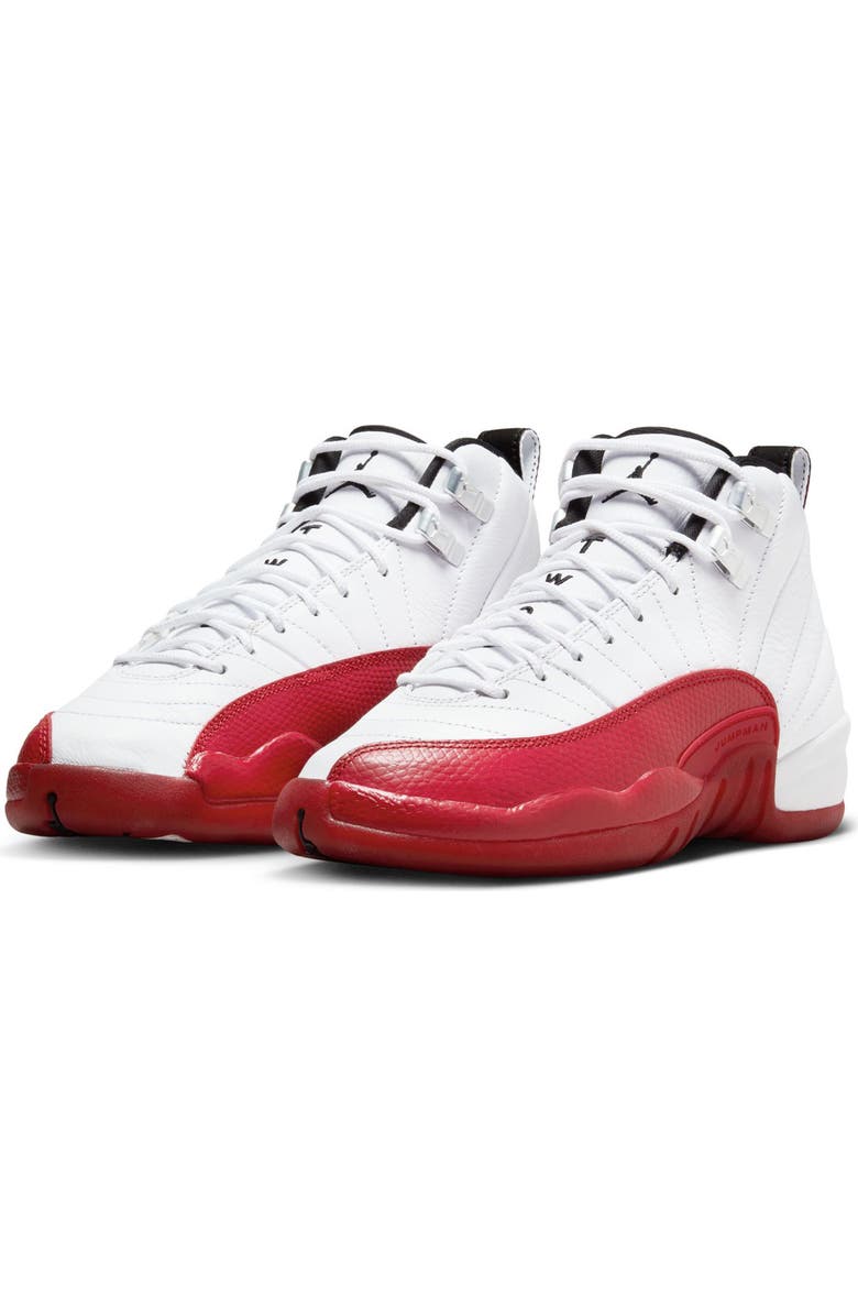 Jordan Kids' Air Jordan 12 Retro Basketball Shoe, Main, color, White/ Black/ Varsity Red