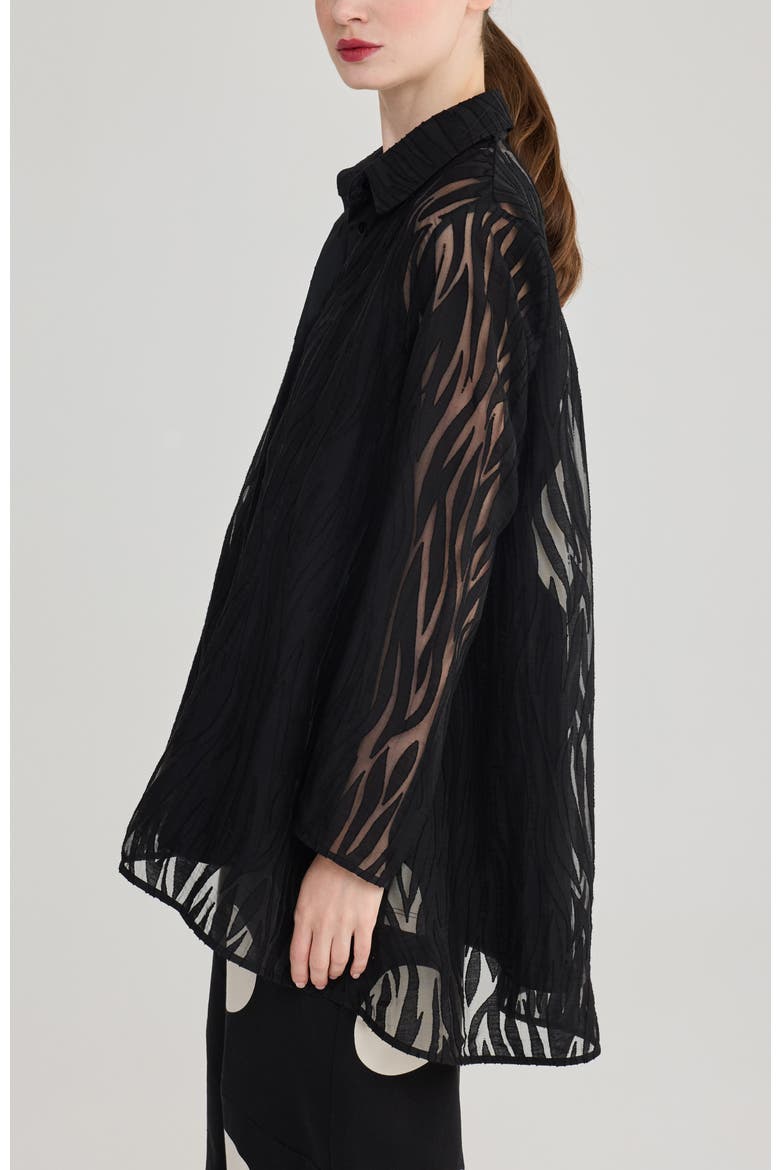 Solveig Jacquard Shirt, Alternate, color, Black