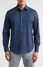 Bugatchi James OoohCotton® Golf Print Button-Up Shirt