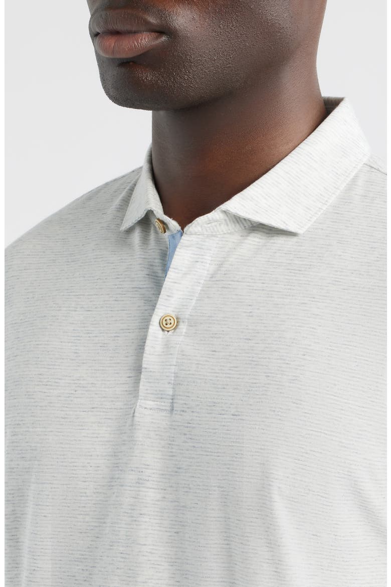 Thatcher Stripe Cotton Blend Polo, Alternate, color, LIGHT GRAY