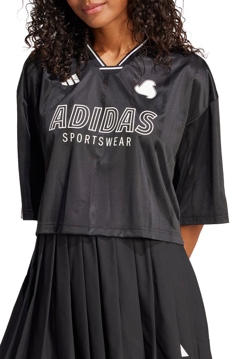 adidas Tiro 3-Stripes Oversized Crop Jersey, Main, color,