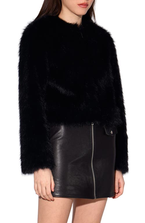 Walter Baker Brielle Faux Fur Jacket In Black