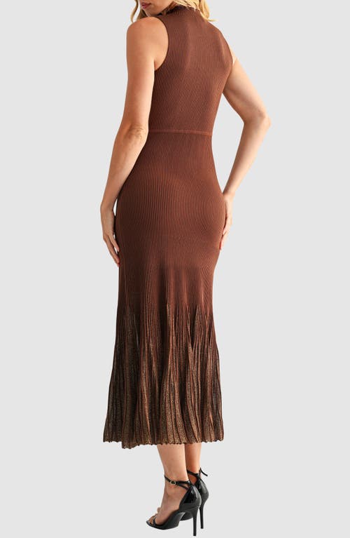 Mila Mae Sleeveless Mermaid Hem Sweater Dress In Brown