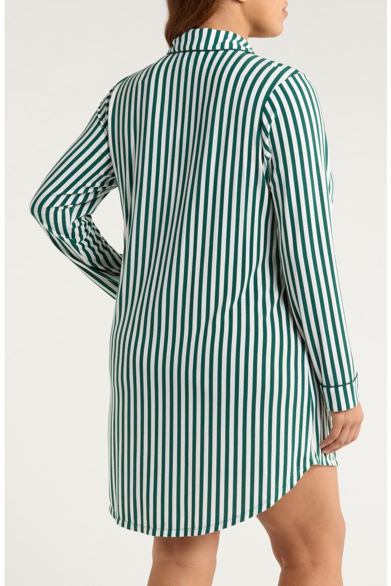 Moonlight Nightshirt, Alternate, color, GREEN- IVORY SIMPLE STRIPE