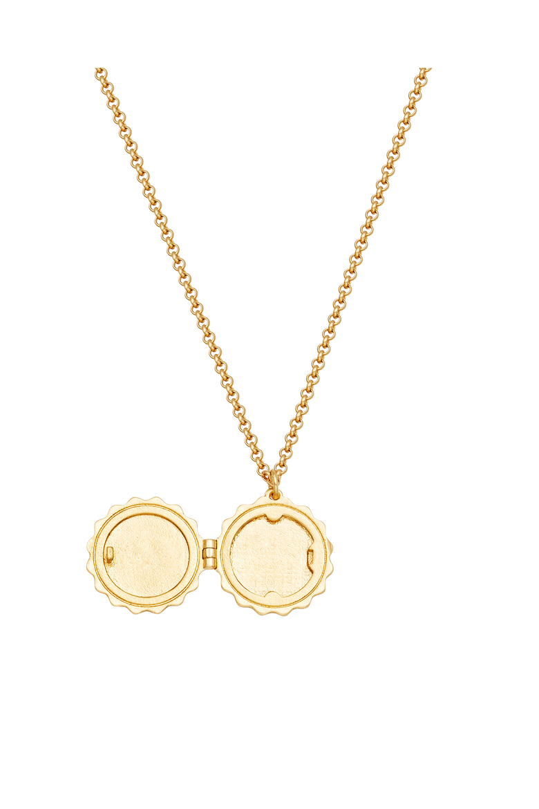 Ivy Blossom Locket Necklace, Alternate, color, Gold