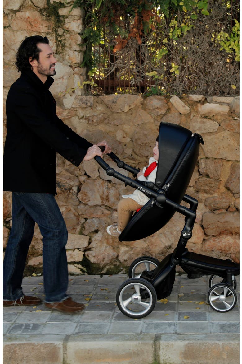 Xari Black Chassis Stroller with Reversible Reclining Seat & Carrycot, Alternate, color, ARGENTO/ HOT MAGENTA
