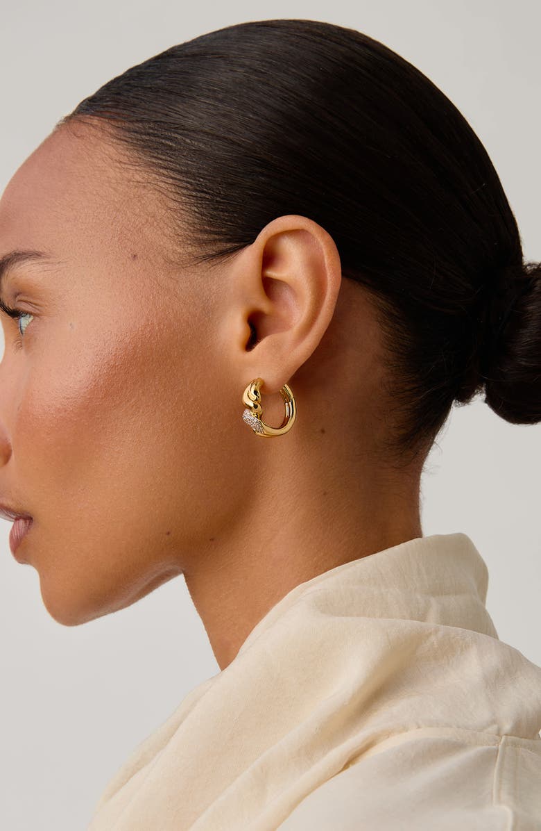 Missoma Molten Snow Twisted Small Hoop Earrings, Alternate, color, Gold