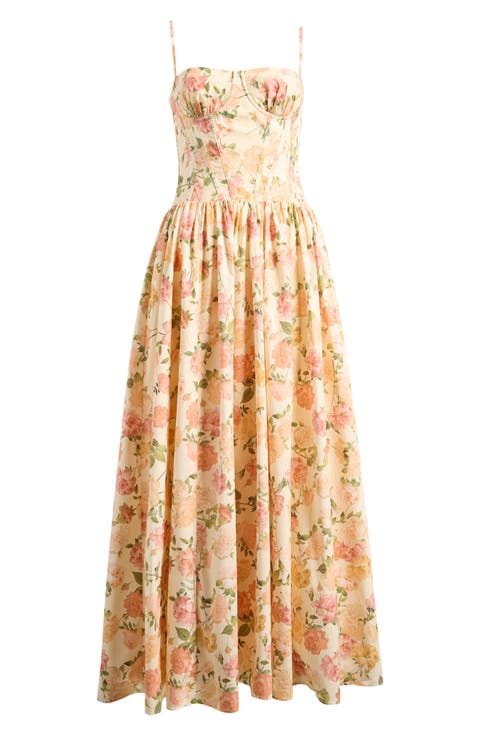 Rona Floral Stretch Cotton Maxi Sundress