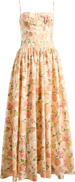 HOUSE OF CB Rona Floral Stretch Cotton Maxi Sundress