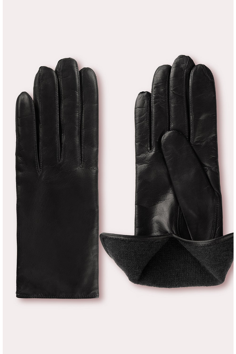 Classic Kelly Leather Cashmere Lined Gloves, Alternate, color, Black