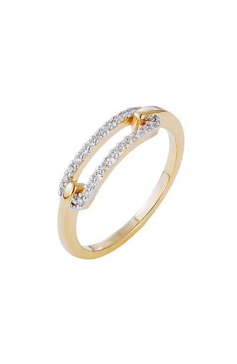 14K Gold Plated Cubic Zirconia Link Ring