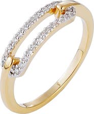 Adornia 14K Gold Plated Cubic Zirconia Link Ring