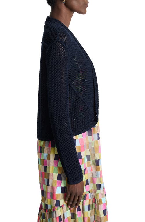 Nic + Zoe Nic+zoe Open Stitch Cocoon Cardigan In Dark Indigo
