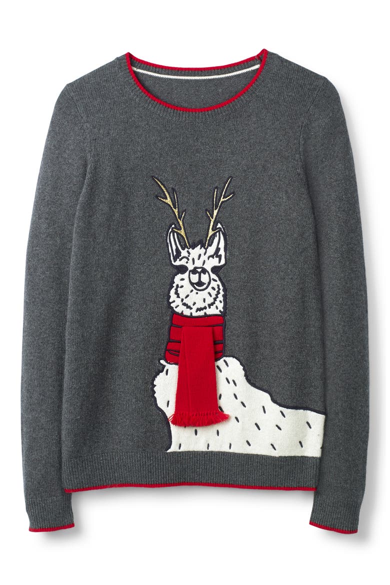 Holiday Sweater, Alternate, color, SCARF LLAMA