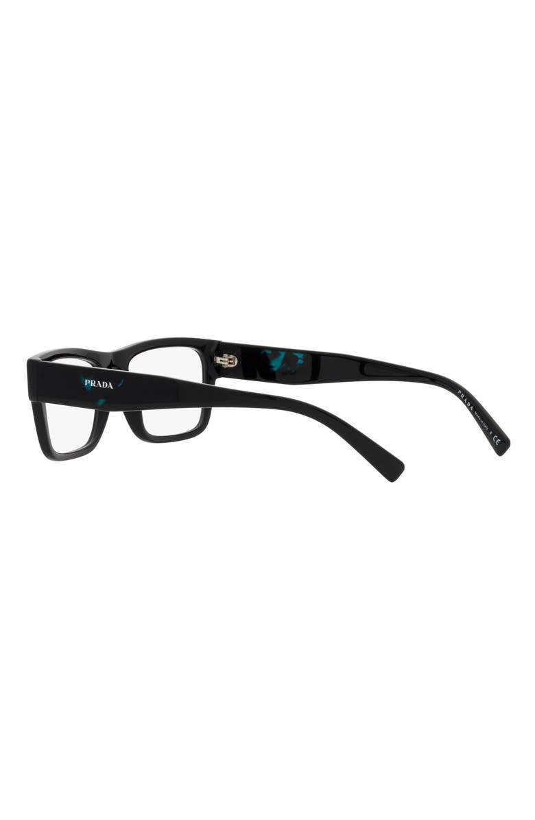 Prada 54mm Rectangular Optical Glasses, Alternate, color, Black