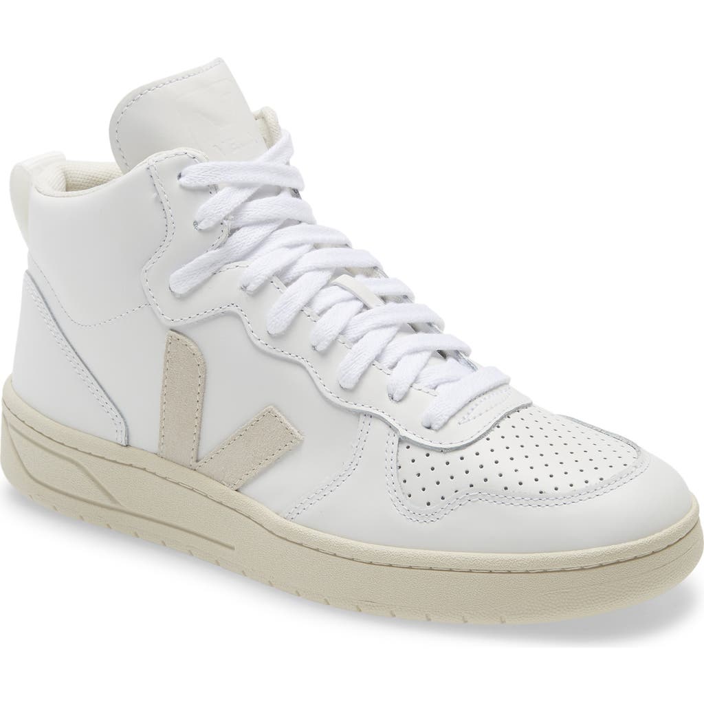 Veja V-15 Mid Top Sneaker In Extra/ White