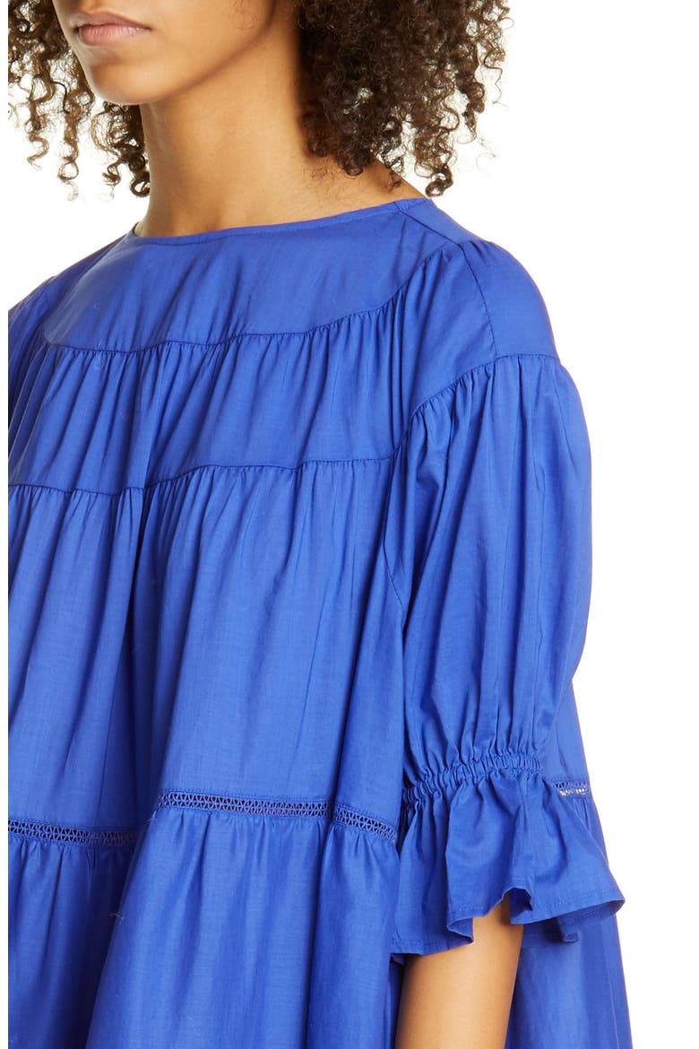 Paradis Open Tier Cotton Midi Dress (Nordstrom Exclusive), Alternate, color, LAPIS