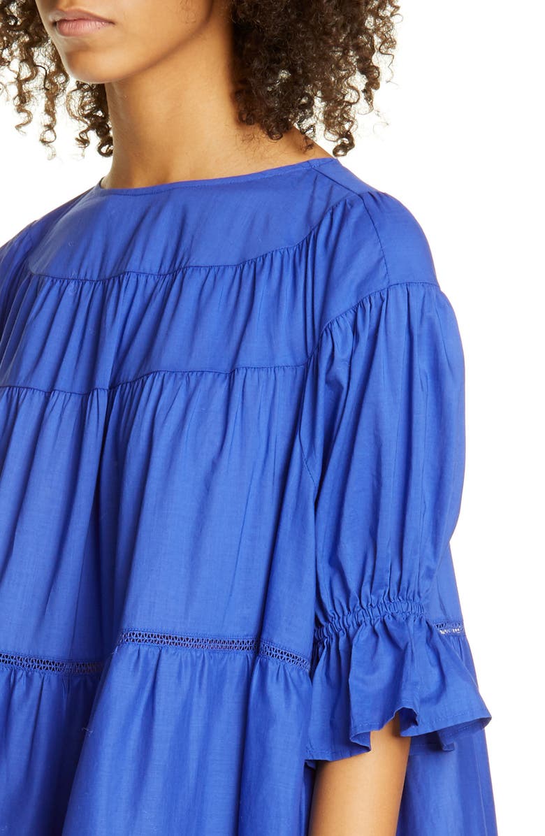 Merlette Paradis Open Tier Cotton Midi Dress, Alternate, color,