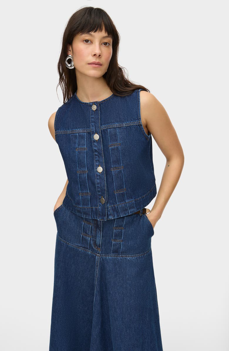 ALIGNE Bobbie Denim Vest, Alternate, color, Ocean Blue