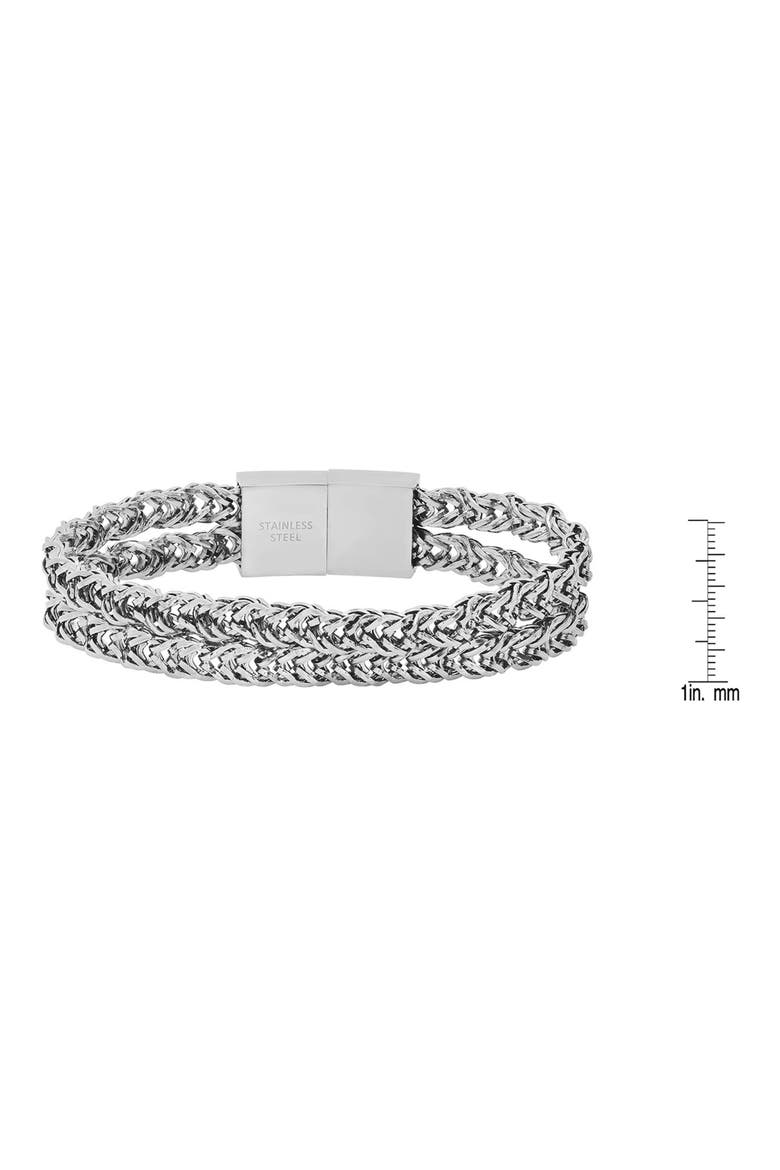 Men's Double Row Wheat Chain Bracelet, Alternate, color, SILVER