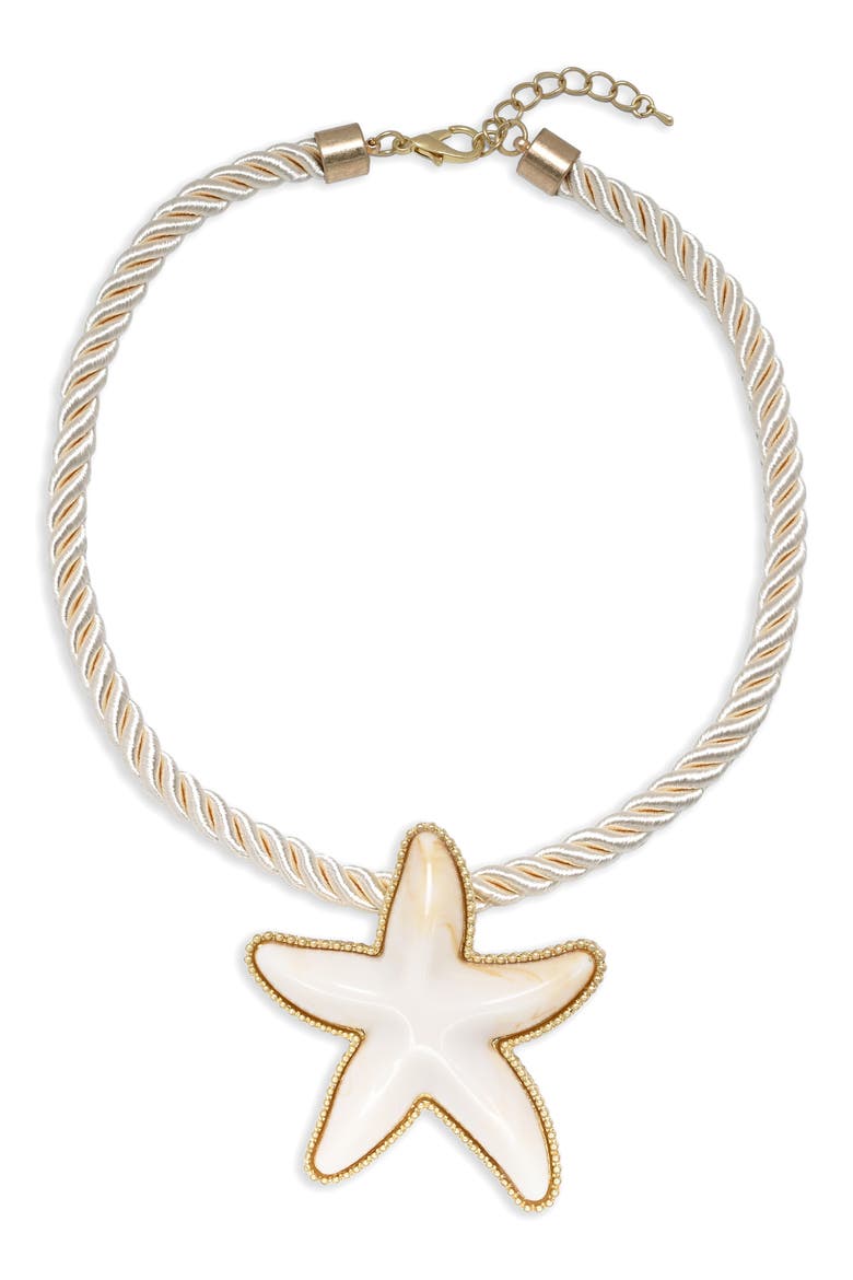 Take Me to the Sea Starfish Pendant Cord Necklace, Alternate, color, GOLD