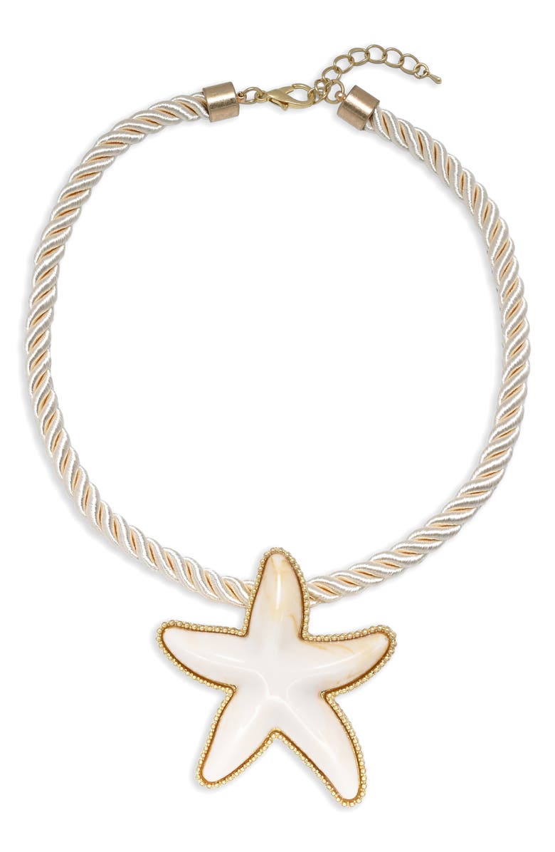 EYE CANDY LOS ANGELES Take Me to the Sea Starfish Pendant Cord Necklace, Alternate, color,