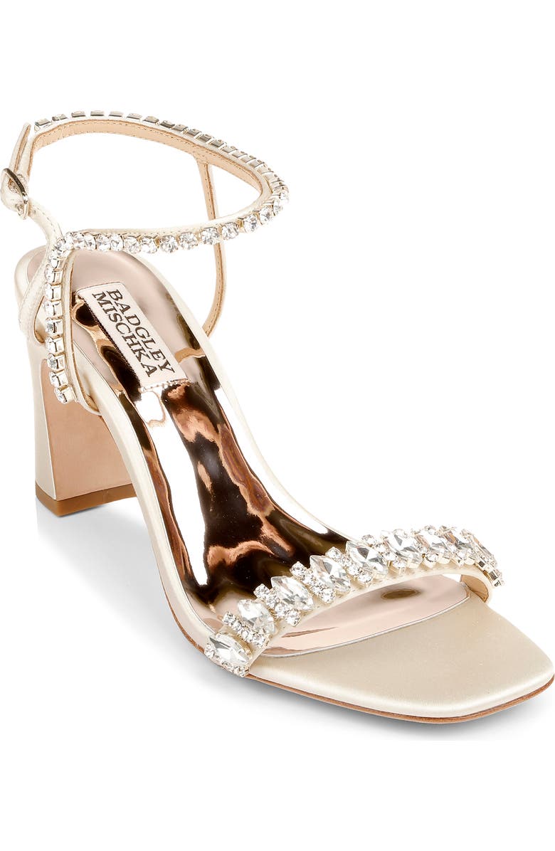 Badgley Mischka Collection Badgley Mischka Marilee Ankle Strap Sandal, Main, color, Ivory