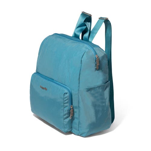 Baggallini Carryall Packable Backpack In Seaside Blue
