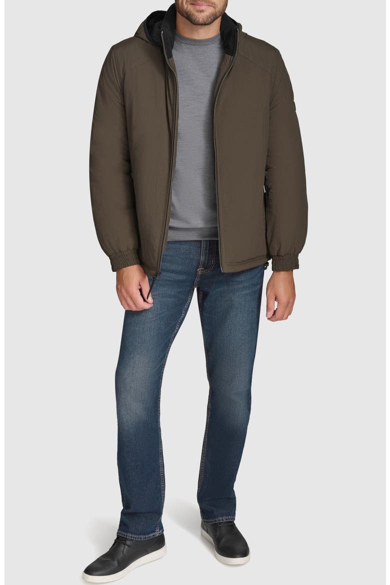 Gatton Hooded Nylon Jacket, Alternate, color, OLIVE