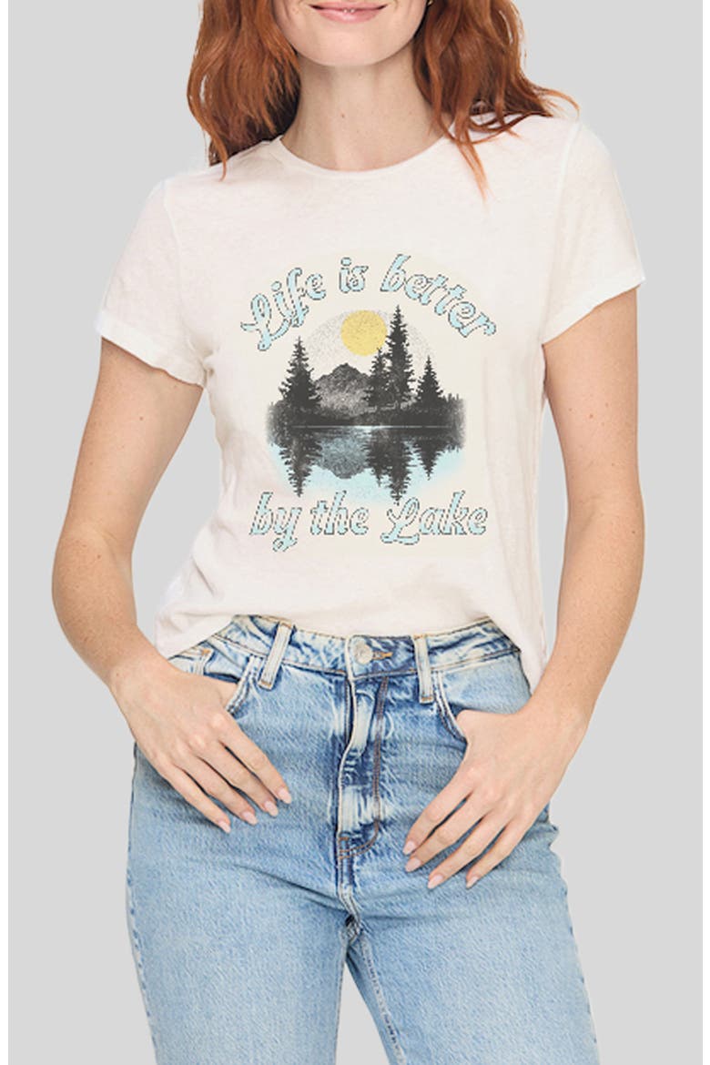 Better by the Lake Graphic T-Shirt, Main, color, VINTAGE WHITE