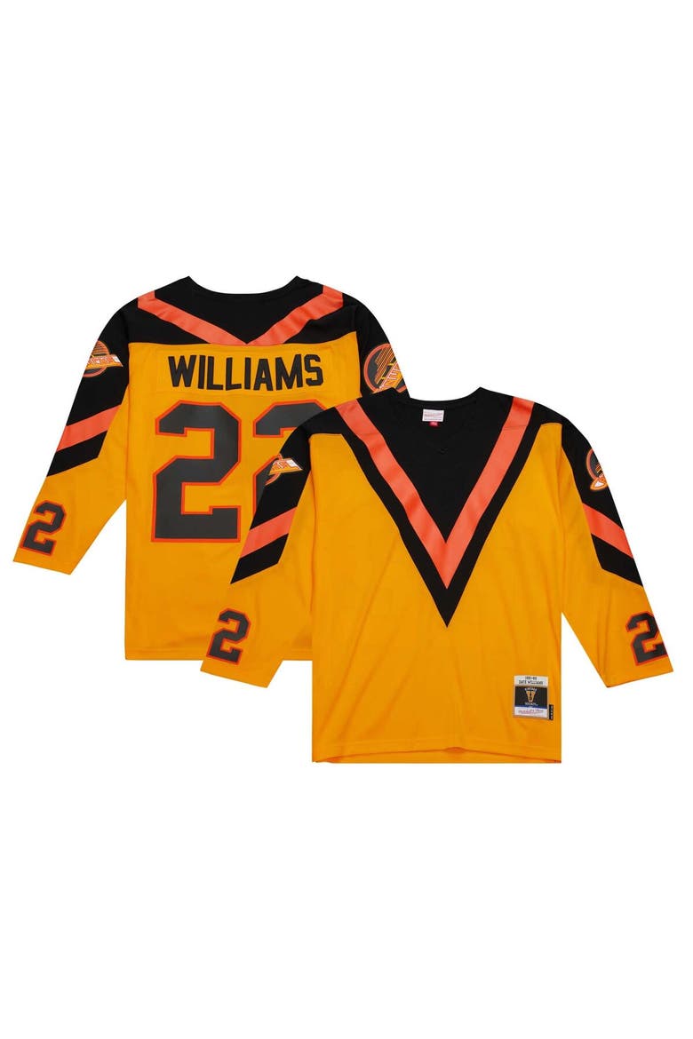 Men's Mitchell & Ness Dave Williams Yellow Vancouver Canucks Men's 1981/82 Blue Line Player Jersey, Main, color, Yellow