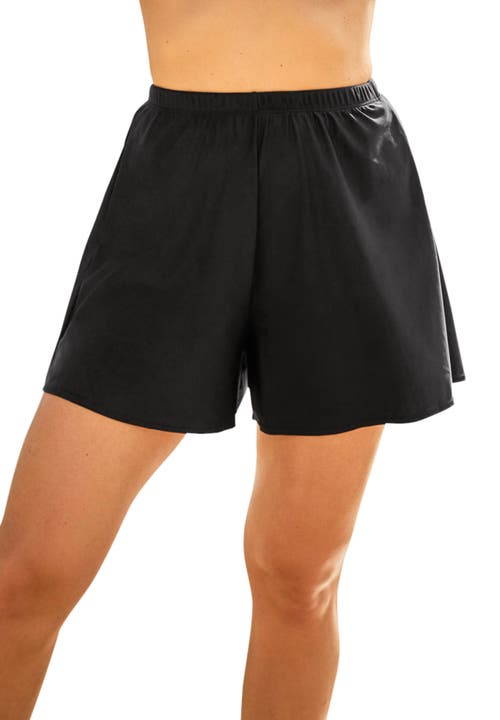 Swim 365 Loose Swim Short With Built-in Tummy Control Brief In Black