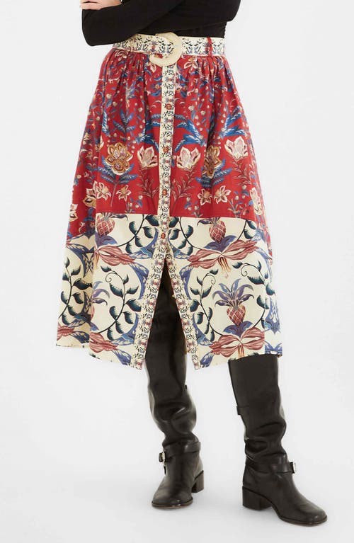 Farm Rio Winter Breeze Mixed Print Cotton Skirt In Multi