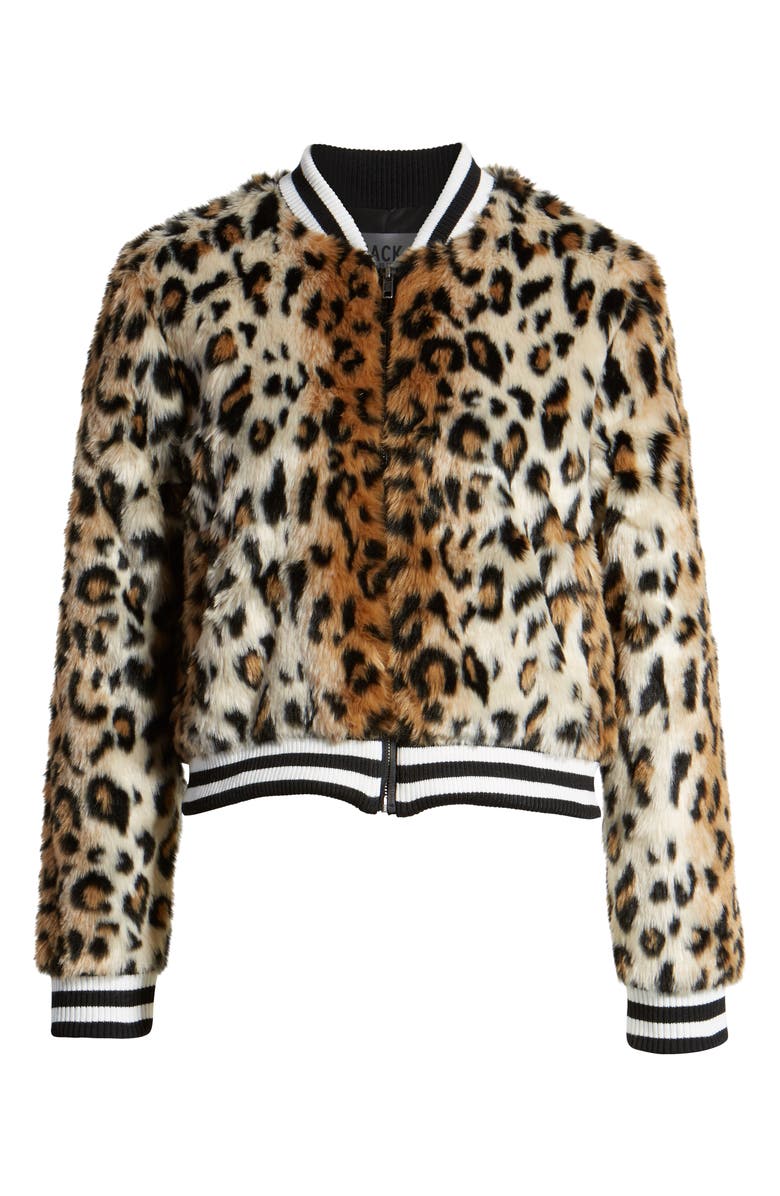 JACK BY BB DAKOTA Leopard Faux Fur Bomber Jacket, Alternate, color,