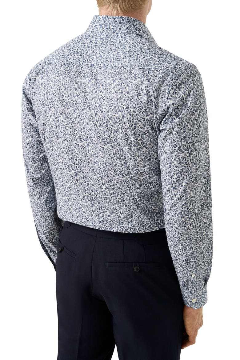 Contemporary Fit Floral Cotton Dress Shirt, Alternate, color, MEDIUM GREY
