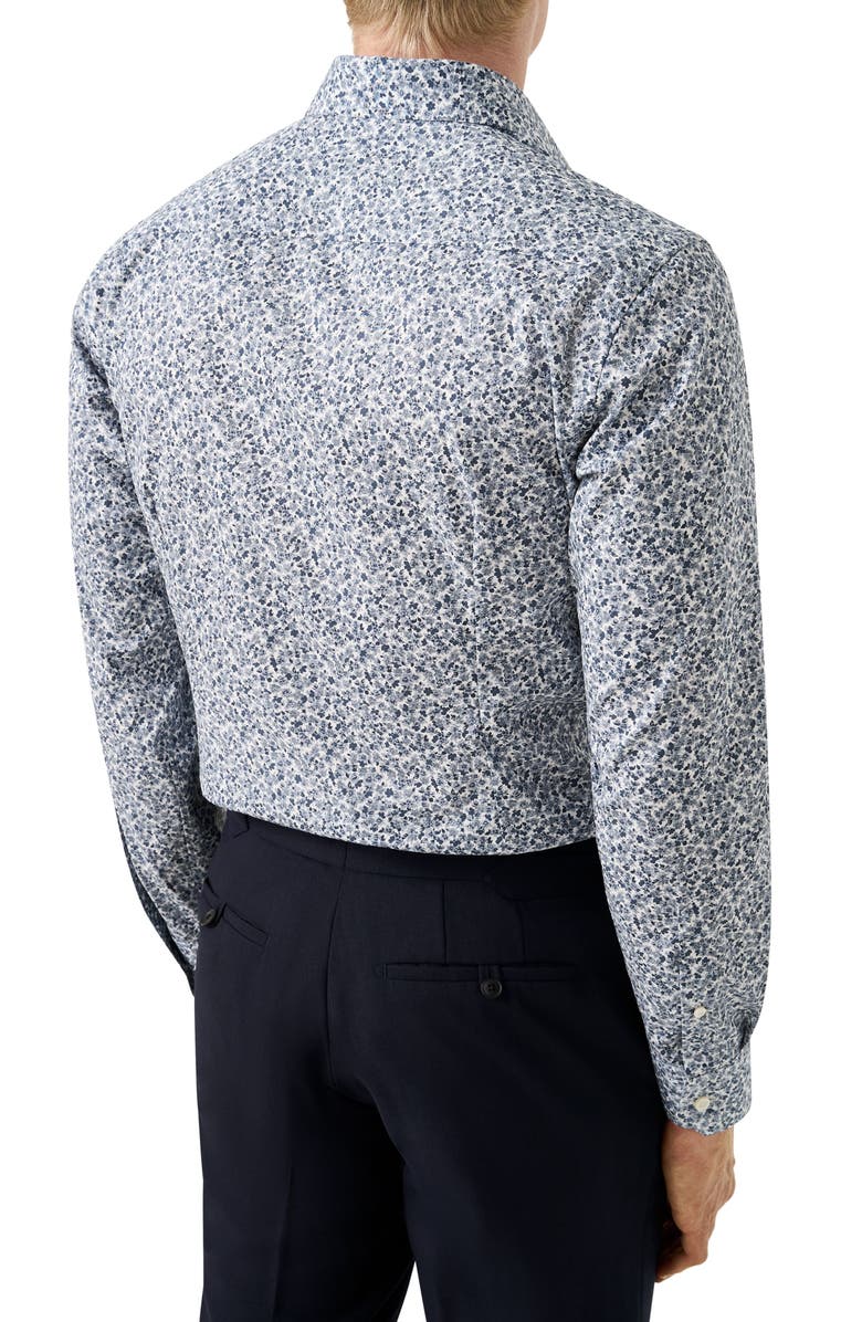 Eton Contemporary Fit Floral Cotton Dress Shirt, Alternate, color, Medium Grey