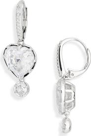 Nadri Blythe Heart Cubic Zirconia Drop Earrings