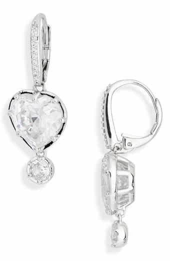 Blythe Heart Cubic Zirconia Drop Earrings