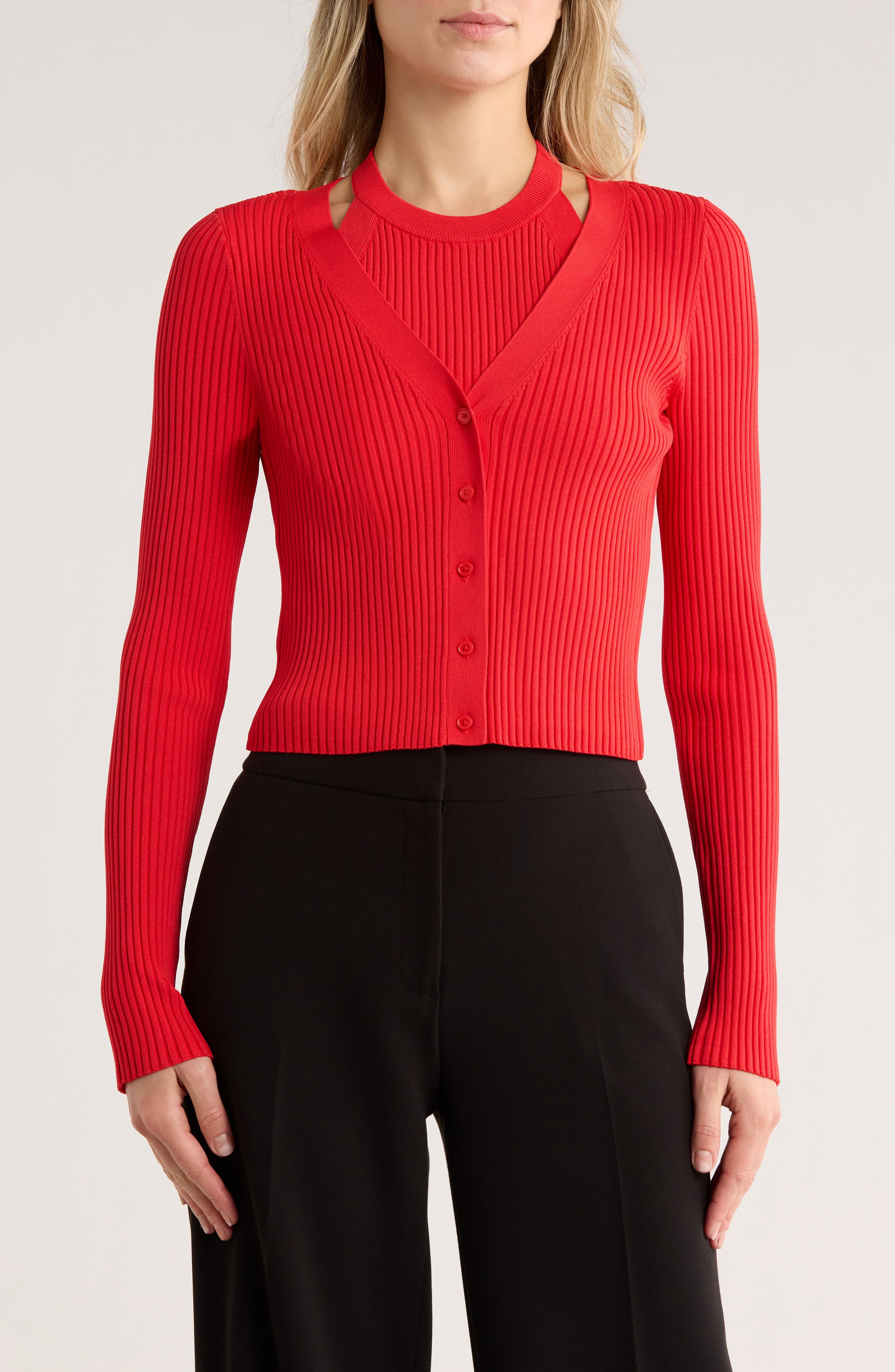 Derek Lam 10 Crosby Lonnie Knit Layered Sweater