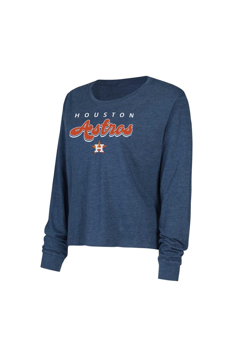CONCEPTS SPORT Women's Concepts Sport Navy Houston Astros Meter Knit Long Sleeve T-Shirt & Shorts Set, Alternate, color,