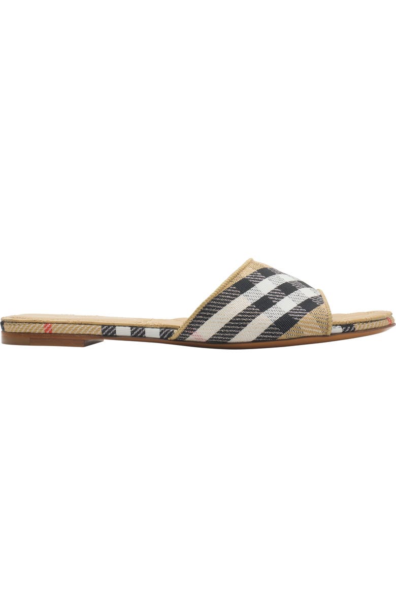 Burberry Check Sloane Slides, Main, color, Sand Beige