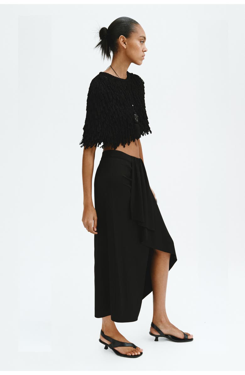 H&M Draped-panel Asymmetric Skirt, Alternate, color, 