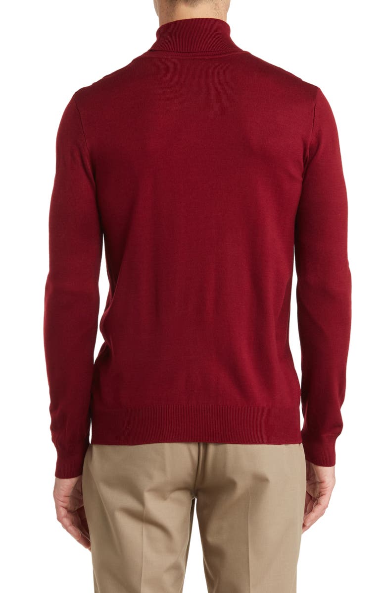 T.R. PREMIUM Tailored Recreation Wool & Cotton Blend Turtleneck, Alternate, color, Burgundy