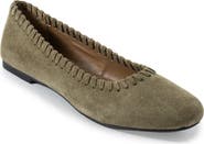 Jelavu Ella Whipstitch Suede Ballet Flat
