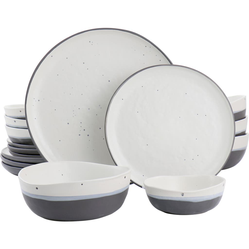 Gibson Elite Rhinebeck 16 Piece Round Stoneware Dinnerware Set In White