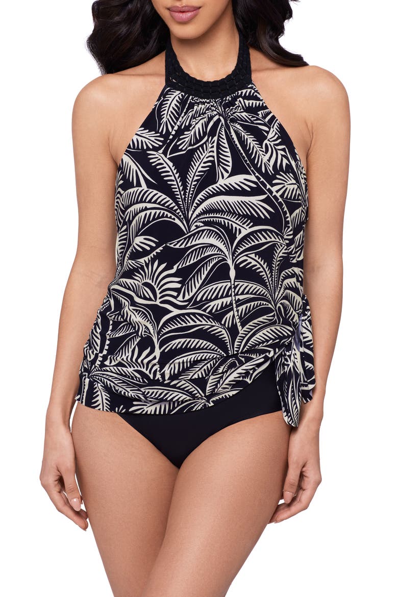 Hearts of Palm Molly One-Piece Swimsuit, Main, color, BLACK/ MULTI