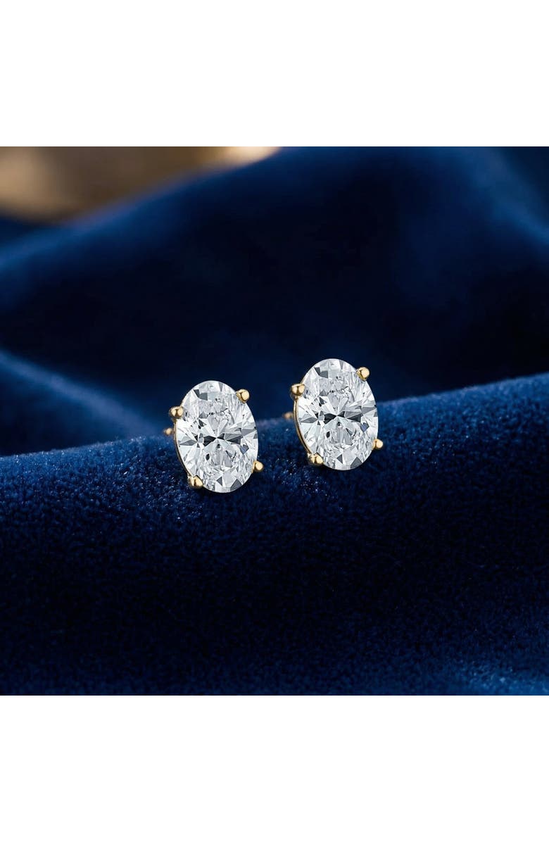 Bliss Diamond 2 Ct Lab Grown Oval Shape Diamond Studs 14k Gold Earrings, Alternate, color, 14K Yellow Gold