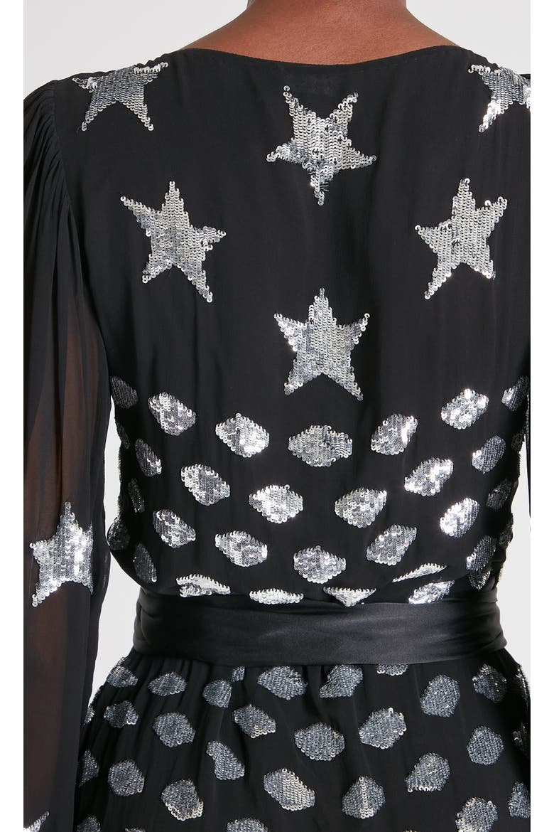 Etoile Wrap Dress, Alternate, color, Black Mix
