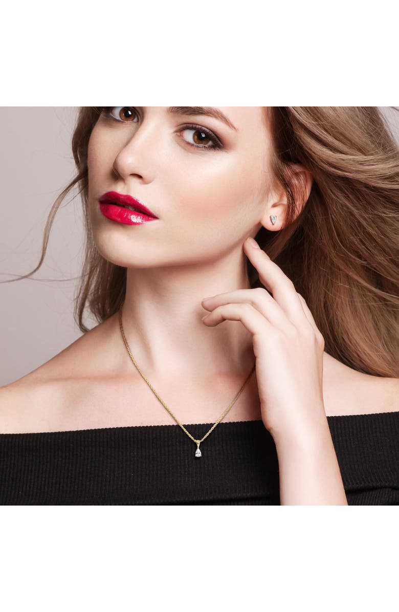 DELMAR Pear Cut Cubic Zirconia Earrings & Necklace Set, Alternate, color, White