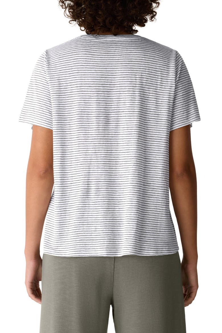 Stripe Organic Linen T-Shirt, Alternate, color, BAY LEAF